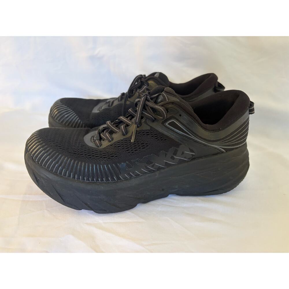 HOKA Bondi 7 Men’s Black/Black Running Walking Shoes Sz 9